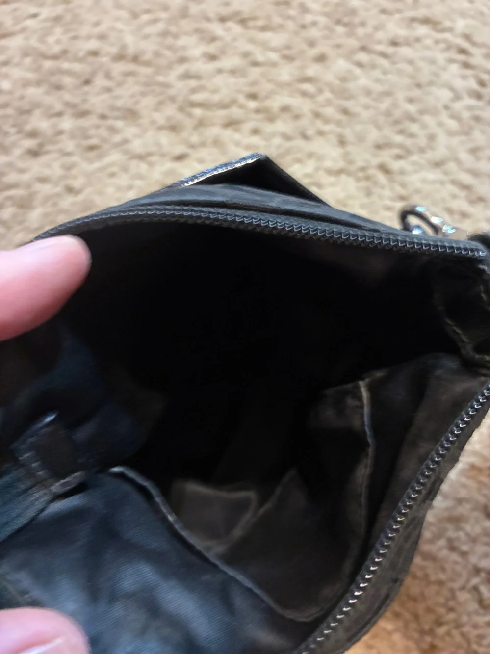 Coach Black Signature Crossbody Purse.Signature logo all over the bag.